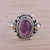 Amethyst cocktail ring, 'Radiant Royalty' - Handcrafted Amethyst and Sterling Silver Cocktail Ring (image 2b) thumbail
