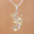 Citrine pendant necklace, 'Shimmering Blossoms' - Handcrafted Rhodium Plated Citrine Pendant Necklace