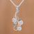 Moonstone and emerald pendant necklace, 'Misty Delight' - Rhodium Plated Moonstone and Emerald Pendant Necklace (image 2) thumbail
