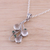 Moonstone and emerald pendant necklace, 'Misty Delight' - Rhodium Plated Moonstone and Emerald Pendant Necklace (image 2b) thumbail