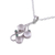 Moonstone and emerald pendant necklace, 'Misty Delight' - Rhodium Plated Moonstone and Emerald Pendant Necklace (image 2d) thumbail