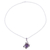 Rhodium plated amethyst and emerald pendant necklace, 'Harmony Vine' - Rhodium Plated Amethyst and Emerald Necklace from India thumbail