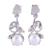 Rhodium plated cultured pearl dangle earrings, 'Purity Vines' - Rhodium Plated Cultured Pearl Dangle Earrings from India thumbail