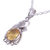 Rhodium plated citrine pendant necklace, 'Sunshine Vine' - Rhodium Plated Leafy Citrine Pendant Necklace from India (image 2c) thumbail