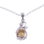 Rhodium plated citrine pendant necklace, 'Sunshine Vine' - Rhodium Plated Leafy Citrine Pendant Necklace from India (image 2d) thumbail