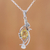 Rhodium plated citrine pendant necklace, 'Graceful Vine' - Rhodium Plated 4-Carat Citrine Pendant Necklace from India