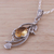 Rhodium plated citrine pendant necklace, 'Graceful Vine' - Rhodium Plated 4-Carat Citrine Pendant Necklace from India