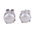 Cultured pearl stud earrings, 'Timeless Appeal' - Rhodium Plated Cultured Pearl Stud Earrings from India thumbail