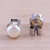 Cultured pearl stud earrings, 'Timeless Appeal' - Rhodium Plated Cultured Pearl Stud Earrings from India (image 2c) thumbail