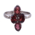 Garnet cocktail ring, 'Red Sparkle' - Faceted Garnet and Silver Cocktail Ring from India (image 2c) thumbail