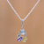 Multi-gemstone pendant necklace, 'Glowing Trio' - Multi Gemstone Pendant Necklace with Rhodium Plating thumbail