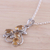 Citrine pendant necklace, 'Golden Cluster' - Rhodium Plated Sterling Silver Pendant Necklace with Citrine (image 2b) thumbail