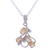 Citrine pendant necklace, 'Golden Cluster' - Rhodium Plated Sterling Silver Pendant Necklace with Citrine (image 2c) thumbail