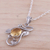 Citrine pendant necklace, 'Sunny Vines' - Rhodium Plated Citrine Pendant Necklace from India (image 2b) thumbail