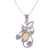 Citrine pendant necklace, 'Sunny Vines' - Rhodium Plated Citrine Pendant Necklace from India