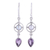 Amethyst and cultured pearl dangle earrings, 'Wheels of Wonder' - Amethyst and Cultured Pearl Dangle Earrings from India