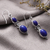 Pendientes colgantes de lapislázuli - Pendientes artesanales de lapislázuli en plata de ley 925