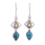 Citrine dangle earrings, 'Alluring Combination' - Citrine and Composite Turquoise Earrings from India (image 2a) thumbail