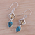 Citrine dangle earrings, 'Alluring Combination' - Citrine and Composite Turquoise Earrings from India (image 2b) thumbail
