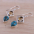 Citrine dangle earrings, 'Alluring Combination' - Citrine and Composite Turquoise Earrings from India (image 2c) thumbail