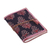 Leather accent cotton journal, 'Onyx Garden' - Floral Leather Accent Cotton Journal in Onyx from India