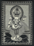 Madhubani-Gemälde - Freihändige indische Madhubani-Volkskunstmalerei in Grau und Schwarz