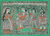 pintura madhubani - Pintura Madhubani a mano alzada firmada de Rama y Sita