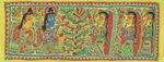 Madhubani painting, 'Krishna and the Tree of Life' - Krishna and the Tree of Life Authentic Madhubani Painting