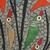 Madhubani painting, 'Rejoicing Life' - Colorful Madhubani Painting of the Tree of Life with Birds