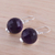 Amethyst dangle earrings, 'Dazzling Orbs' - Sterling Silver Amethyst Orb Dangle Earrings from India (image 2b) thumbail