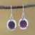 Amethyst-Ohrhänger, „Haloed Purple“ – Amethyst- und Sterlingsilber-Ohrhänger aus Indien