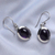 Amethyst dangle earrings, 'Haloed Purple' - Amethyst and Sterling Silver Dangle Earrings from India (image 2c) thumbail