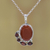 Garnet and carnelian pendant necklace, 'Fire's Embers' - Indian Sterling Silver Garnet and Carnelian Pendant Necklace thumbail