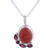 Garnet and carnelian pendant necklace, 'Fire's Embers' - Indian Sterling Silver Garnet and Carnelian Pendant Necklace (image 2c) thumbail