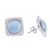 Larimar button earrings, 'Encompass' - Larimar and Sterling Silver Button Earrings from India