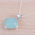Chalcedony pendant necklace, 'Soaring' - Chalcedony and Sterling Silver Pendant Necklace from India