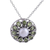 Peridot and cultured pearl pendant necklace, 'Peridot Petals' - Peridot and Cultured Pearl Sterling Silver Pendant Necklace