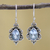 Blue topaz dangle earrings, 'Blue Intricacy' - Sterling Silver and Blue Topaz Dangle Earrings from India thumbail