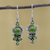 Peridot dangle earrings, 'Glittering Green' - Peridot and Green Composite Turquoise 925 Silver Earrings thumbail