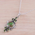 Peridot pendant necklace, 'Glittering Green' - Peridot and Composite Turquoise Pendant Necklace from India (image 2b) thumbail