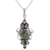 Peridot pendant necklace, 'Glittering Green' - Peridot and Composite Turquoise Pendant Necklace from India (image 2c) thumbail