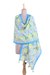 Cotton shawl, 'Chrysanthemum Symphony' - Printed Chrysanthemum Motif Cotton Shawl from India