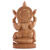 Escultura de madera - Escultura de madera de Kadam tallada a mano de Ganesha de la India