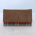 Leather accent cotton clutch, 'Vibrant Checks' - Leather Accent Cotton Clutch with Checks from India thumbail