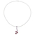 Garnet pendant necklace, 'Twirling Radiance' - Rhodium Plated Garnet Pendant Necklace from India thumbail
