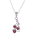 Garnet pendant necklace, 'Twirling Radiance' - Rhodium Plated Garnet Pendant Necklace from India (image 2c) thumbail