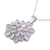 Moonstone pendant necklace, 'Moonlight Brilliance' - Rhodium Plated Moonstone Floral Pendant Necklace from India (image 2d) thumbail