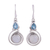 Blaue Topas-Ohrhänger - Ohrringe aus Sterlingsilber mit Mondstein und blauem Topas aus Indien