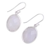 Rainbow moonstone dangle earrings, 'Lucid Dreams' - Checkerboard Faceted Rainbow Moonstone Earrings