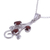 Garnet pendant necklace, 'Cheerful Radiance' - Three Carat Garnet Pendant Necklace on Cable Chain